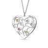 Heart Family Tree Necklace with birthstones