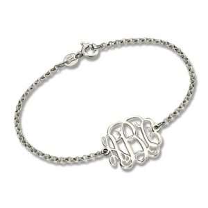 Custom Sterling Silver Monogram Bracelet for Him/Her