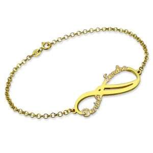 Personalized Infinity 2 Names Bracelet Gold Plated