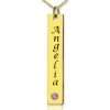 Personalized Name Tag Vertical Bar Necklace in Gold