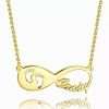 Baby Footprint Infinity Name Necklace 14k Gold Plated