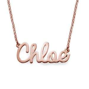 Cursive Name Necklace in Rose Gold Plating