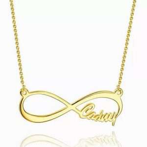 Infinity Name Necklace 14K Gold Plated Silver