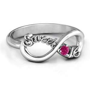 Sweet 16 with Birthstone Infinity Ring