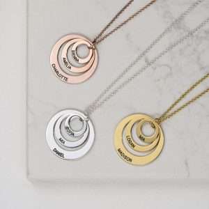 Three Disc Necklace with Gold Plating