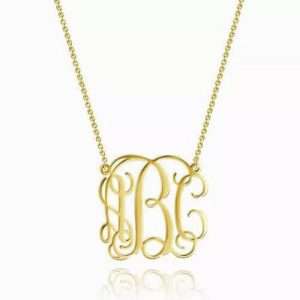 Monogram Necklace 14k Gold Plated