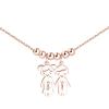 Mother's Necklace With Children Charms Rose Gold Plated