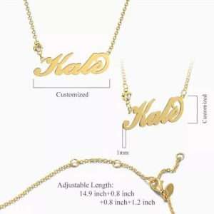 Personalized Birthstone Name Necklace 14k Gold Plated