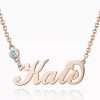 Personalized Birthstone Name Necklace Rose Gold Plated