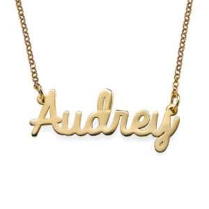 Cursive Name Necklace in 18k Gold Plating