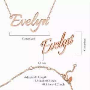 Personalized Name Necklace Rose Gold Plated