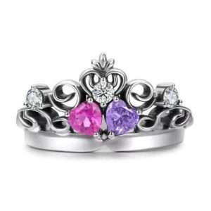 Captured Hearts Tiara Princess Ring Silver