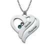 Two Hearts Forever One Necklace with Birthstones